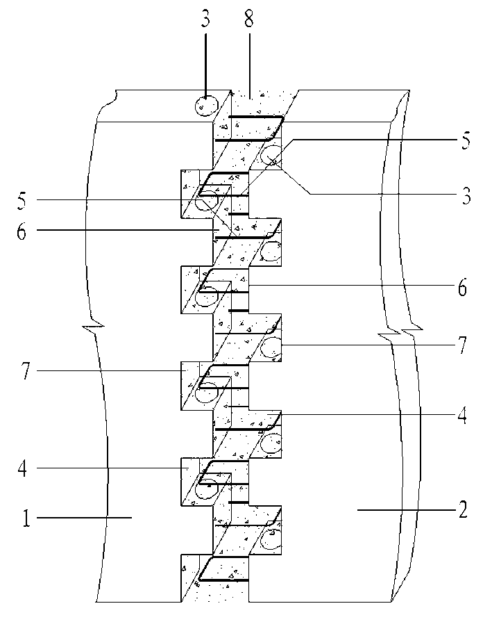 Connecting structure of prefabricated concrete wall body