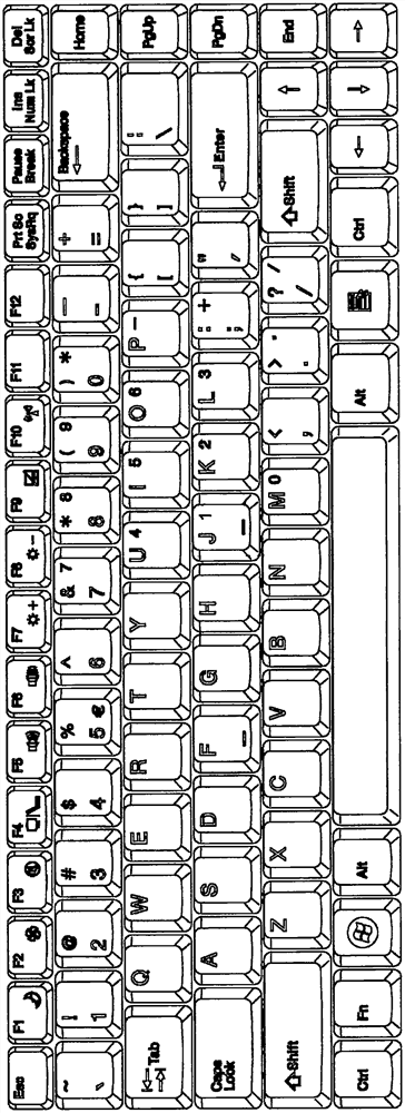 Computer keyboard with telephone keyboard, and electronic equipment