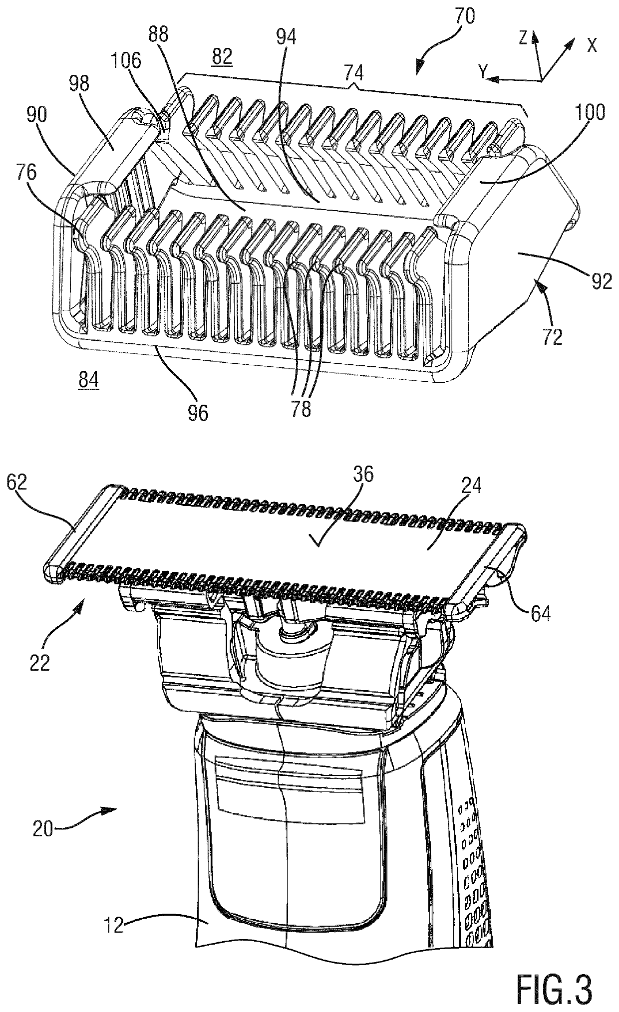 Attachment comb, cutting head and hair cutting appliance