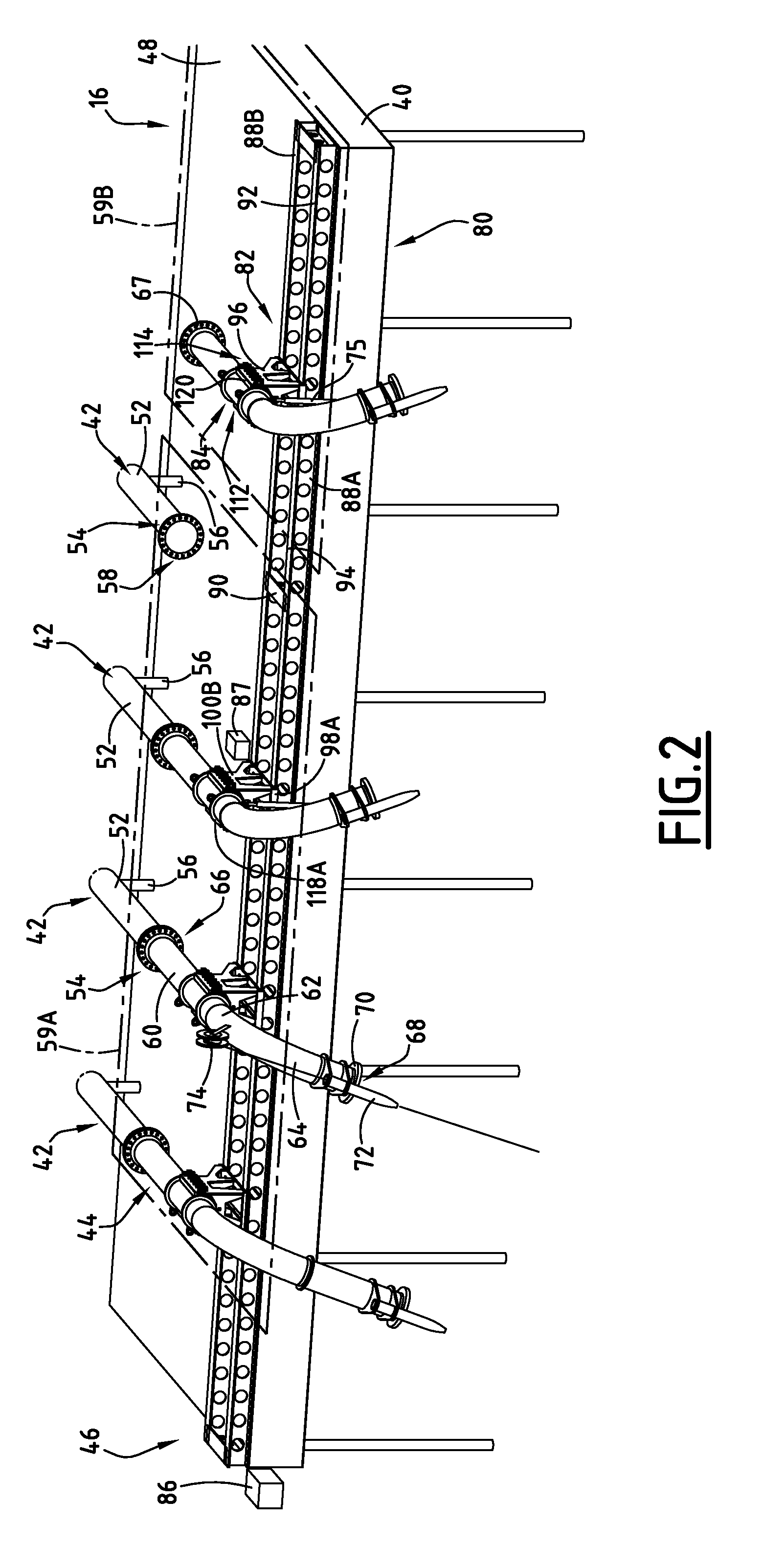 Device for transferring a fluid to a ship