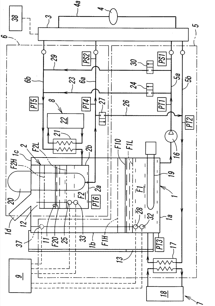 Cyclically liquid feeding apparatus