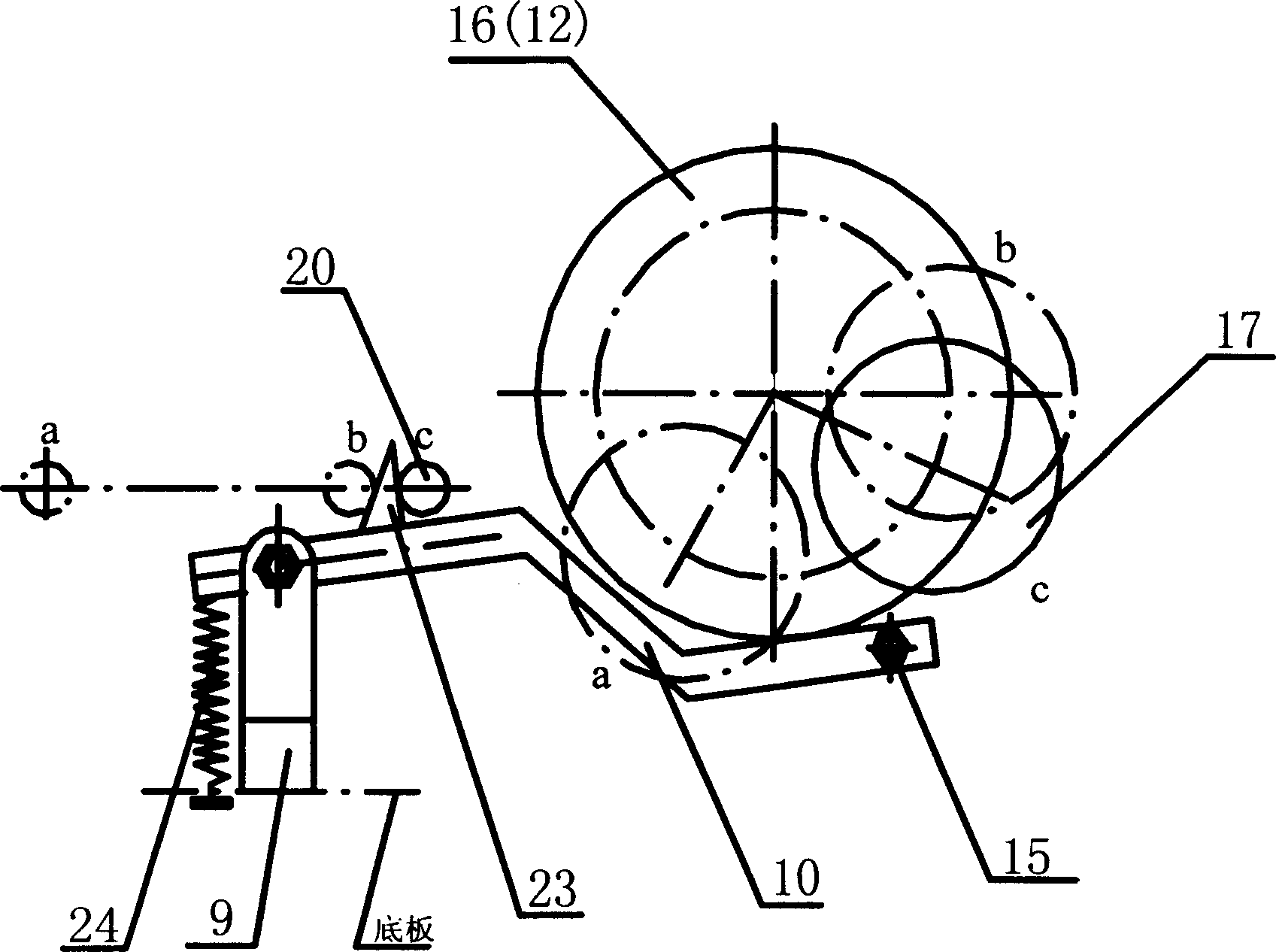 Fully self-aid type football robot kicking-ball mechanism