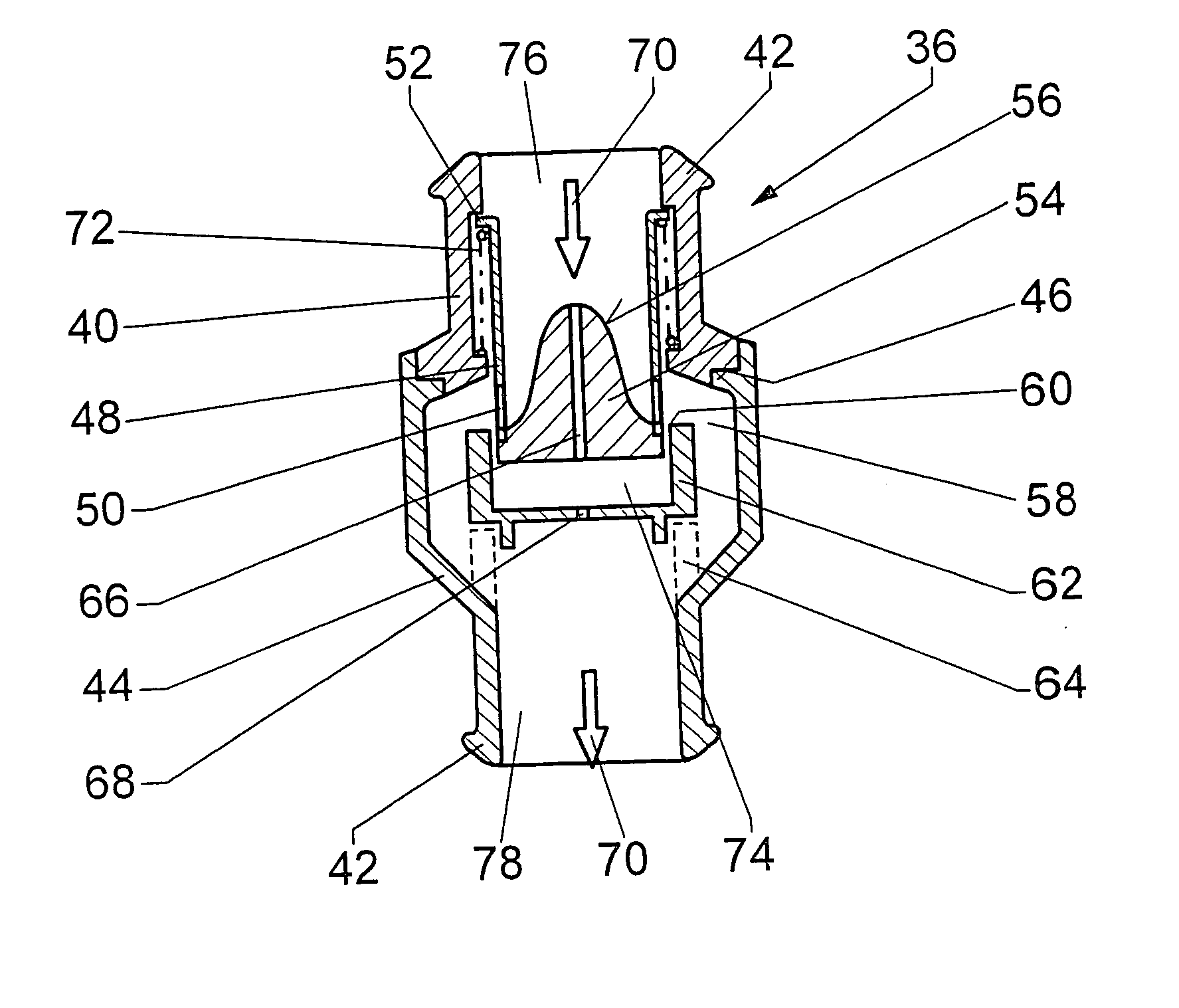 Volumetric flow regulation valve