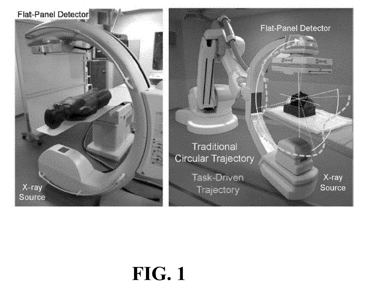 Self-calibrating projection geometry for volumetric image reconstruction