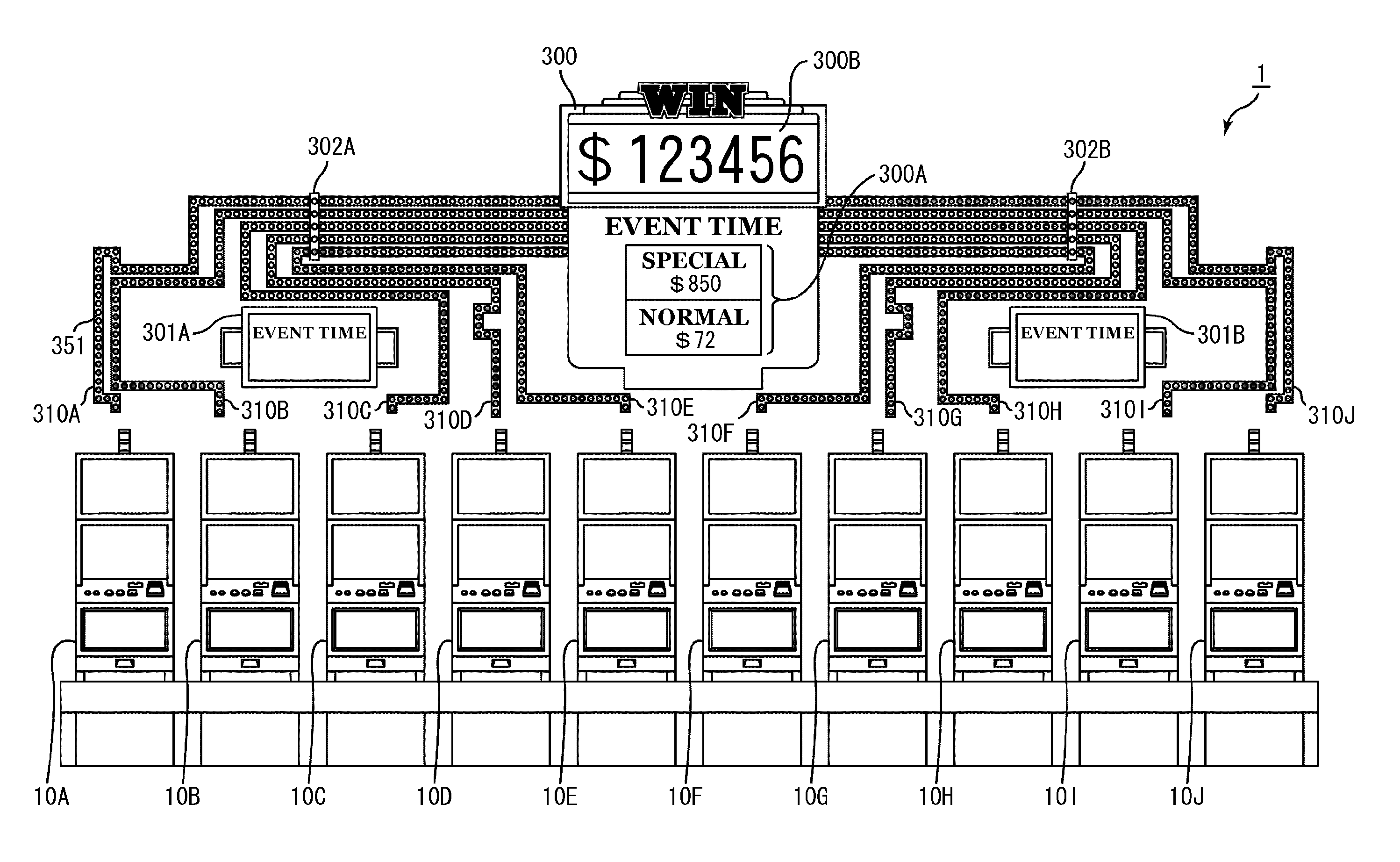 Gaming system having a plurality of gaming machines linked by network and control method thereof