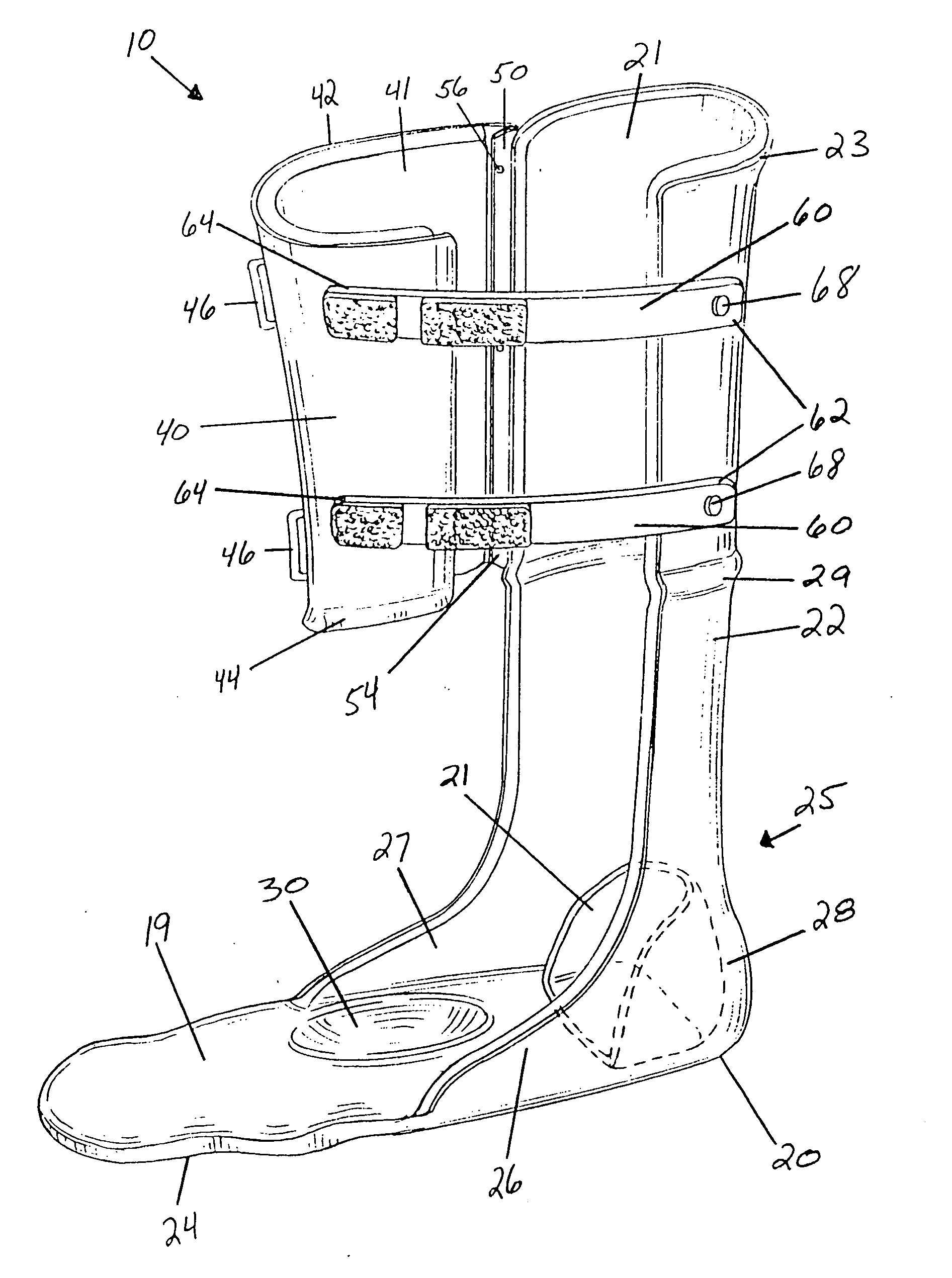 Method and apparatus for the treatment of plantar ulcers and foot deformities