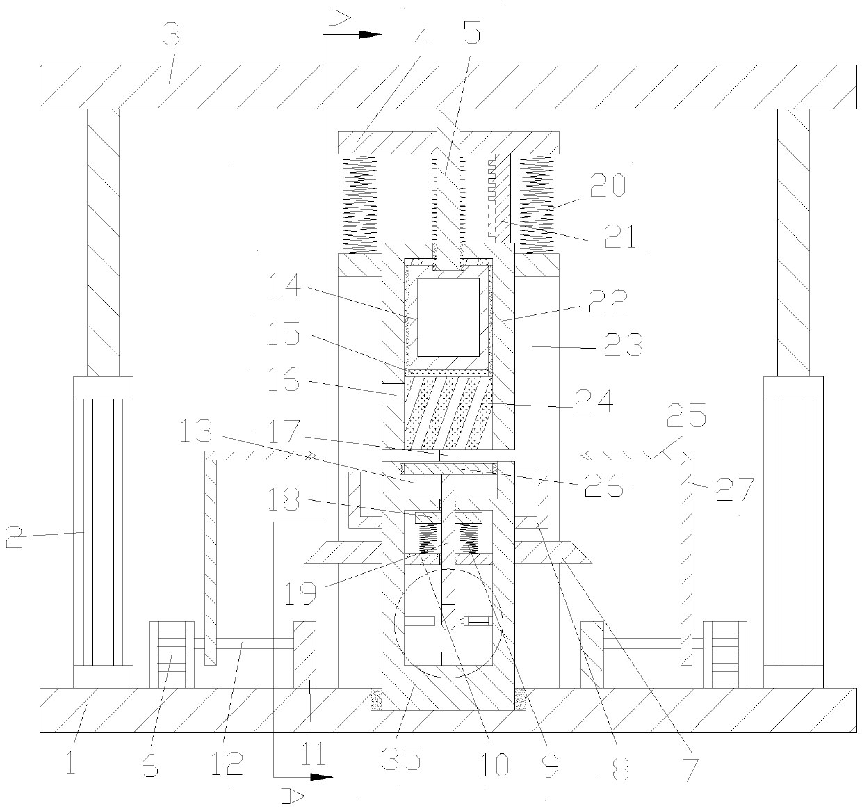 Sectional type feed grinding device for animal husbandry and using method