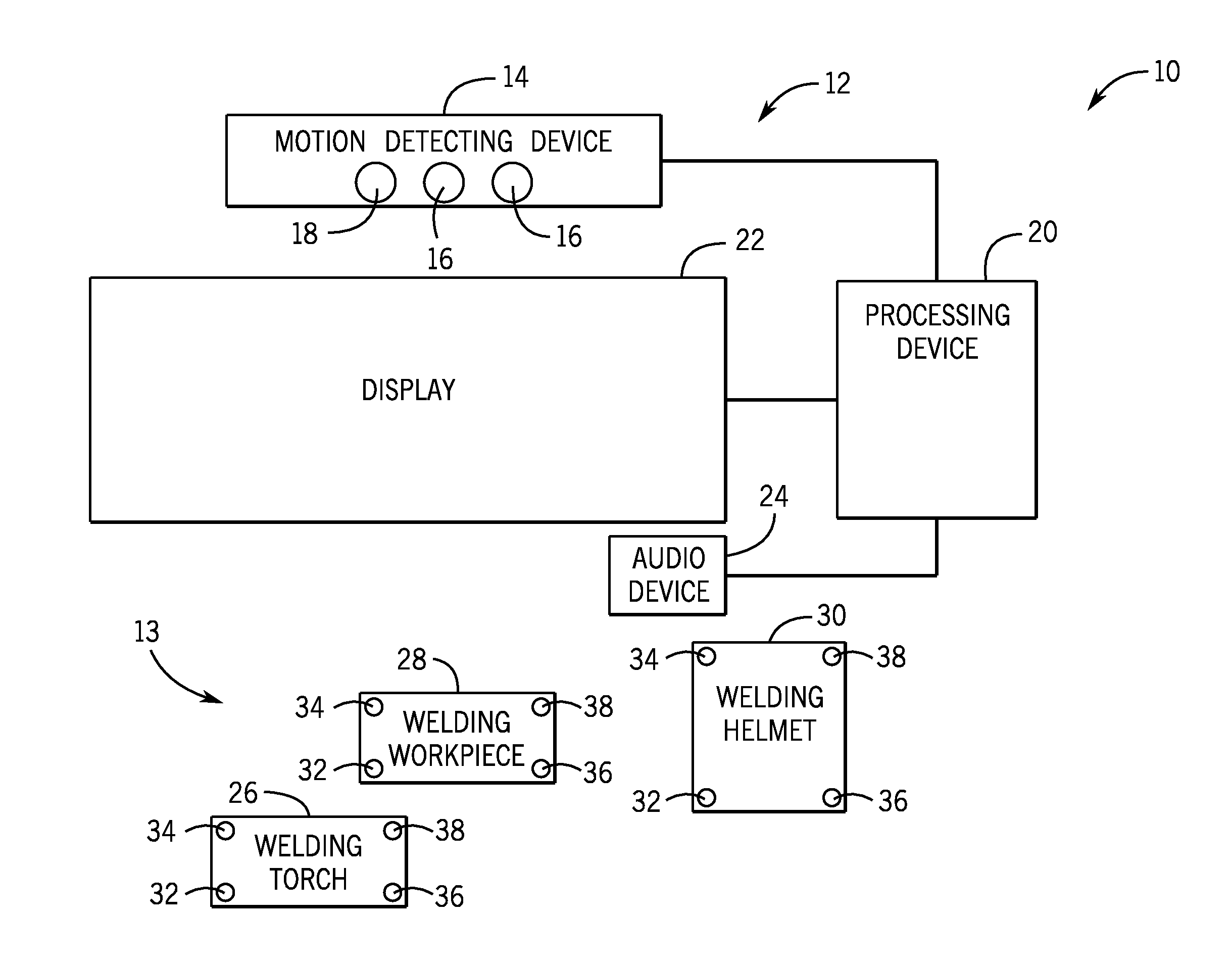 System and device for welding training