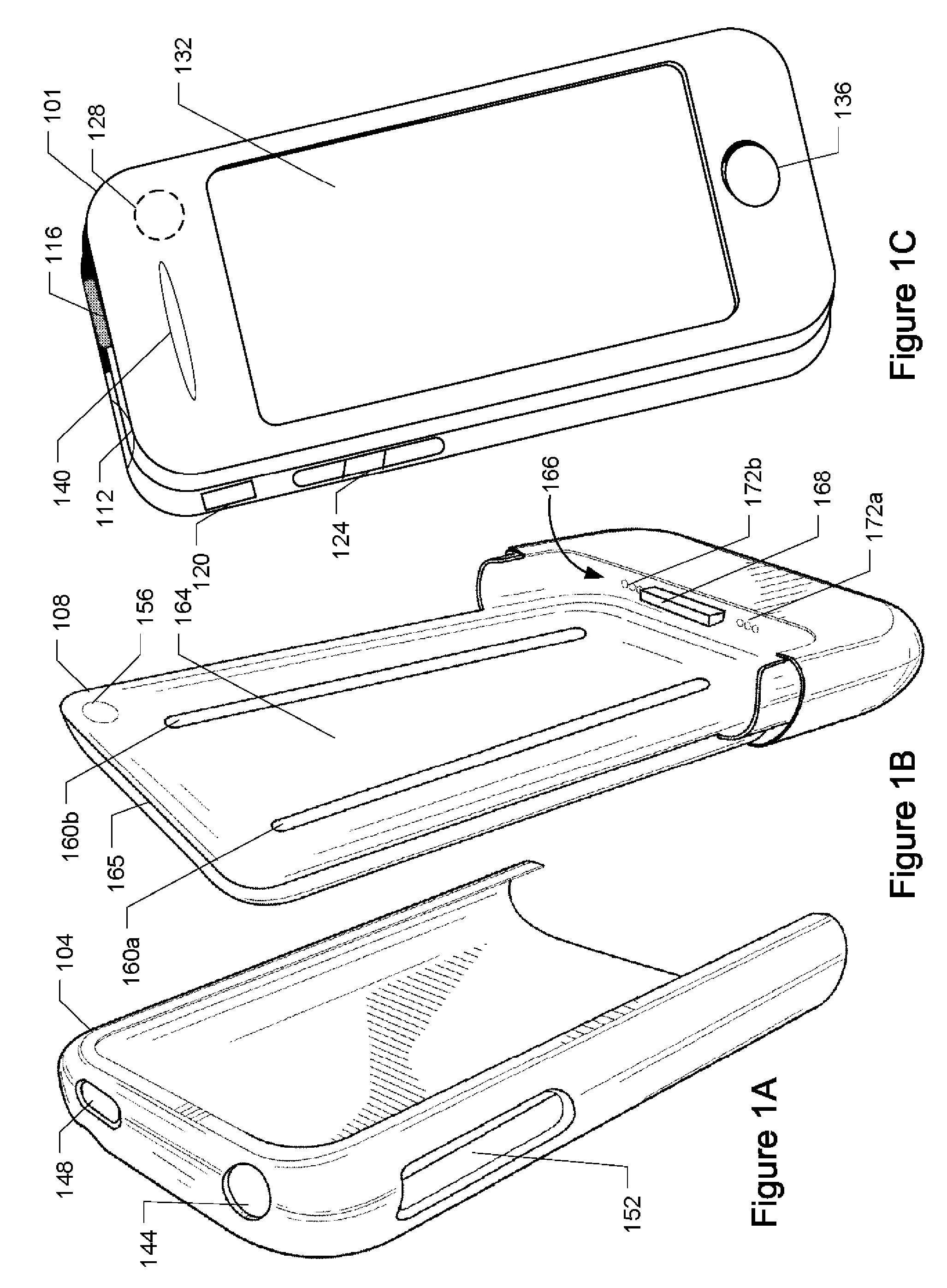 Portable electronic device case with battery