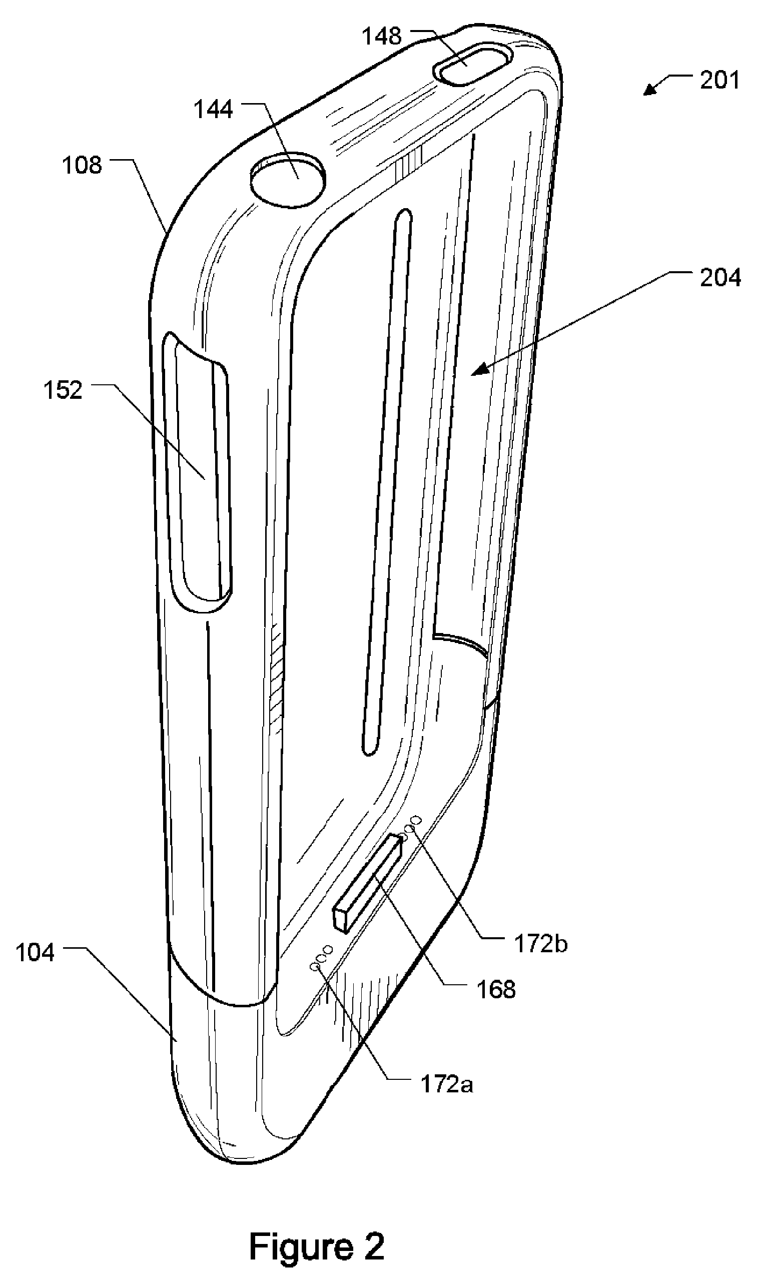 Portable electronic device case with battery