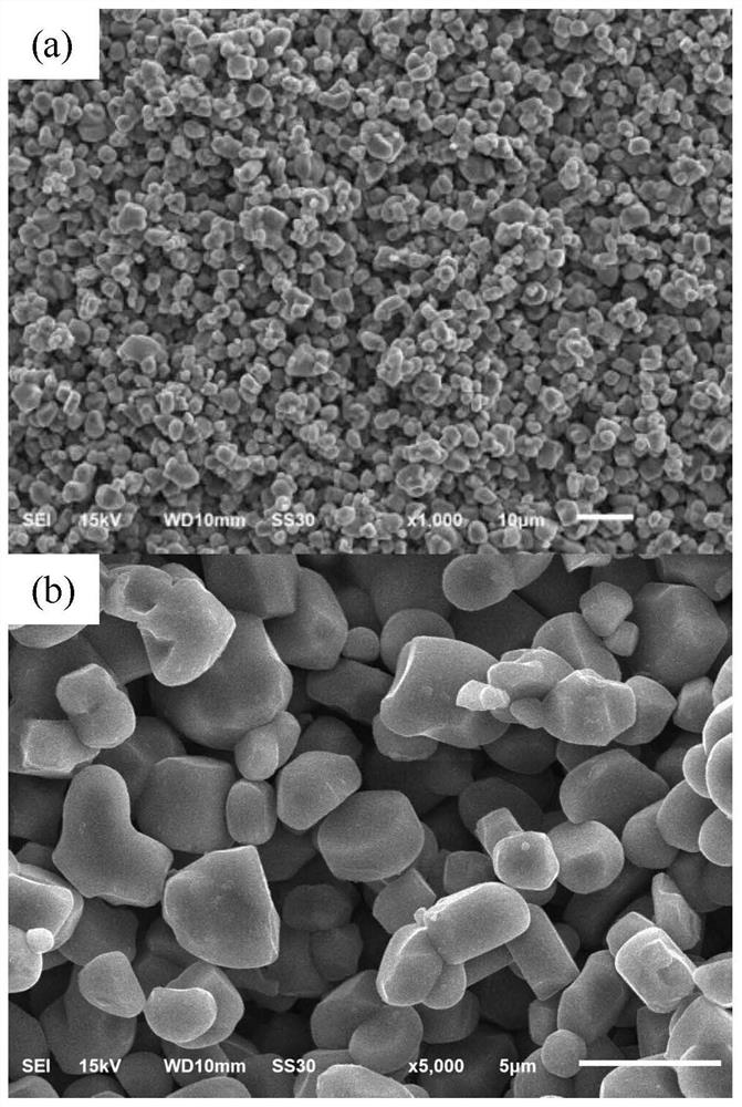 High-capacity long-cycle single crystal ternary cathode material and preparation method thereof