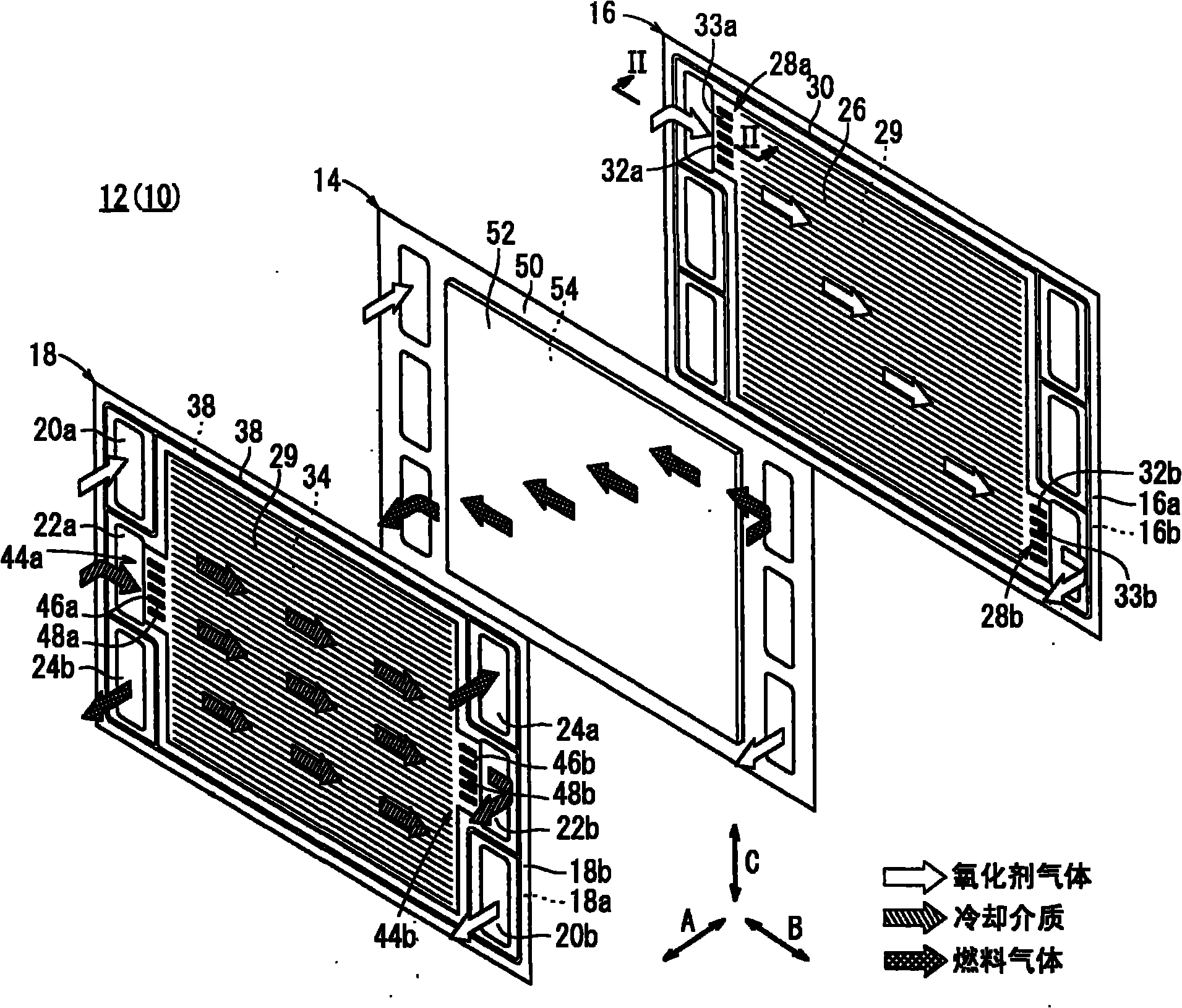 Fuel battery pile