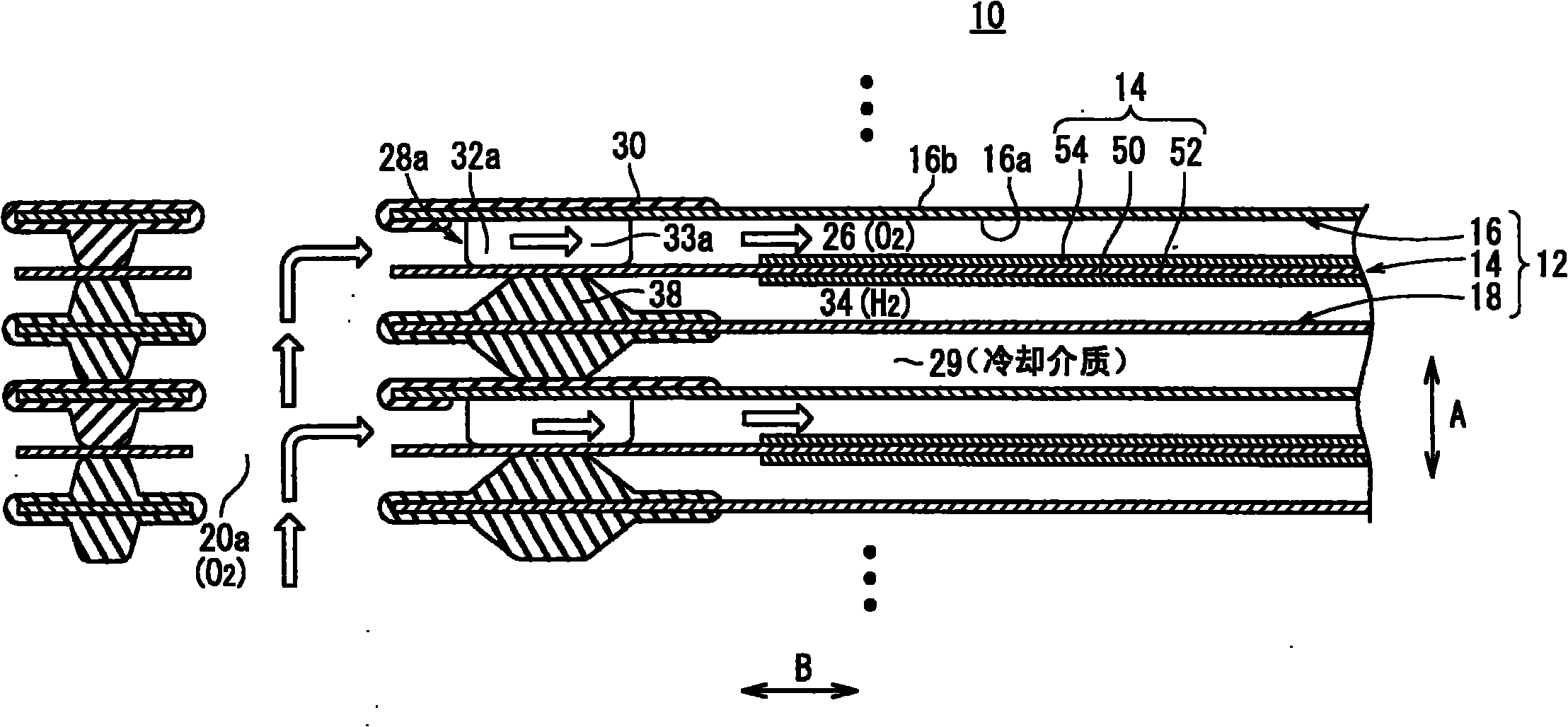 Fuel battery pile