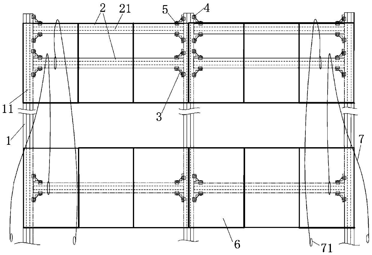 Assembly type television splicing screen mounting device and mounting method thereof