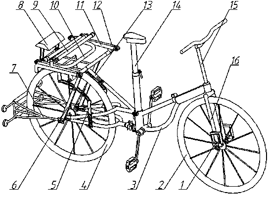 Bicycle with foldable lying bed