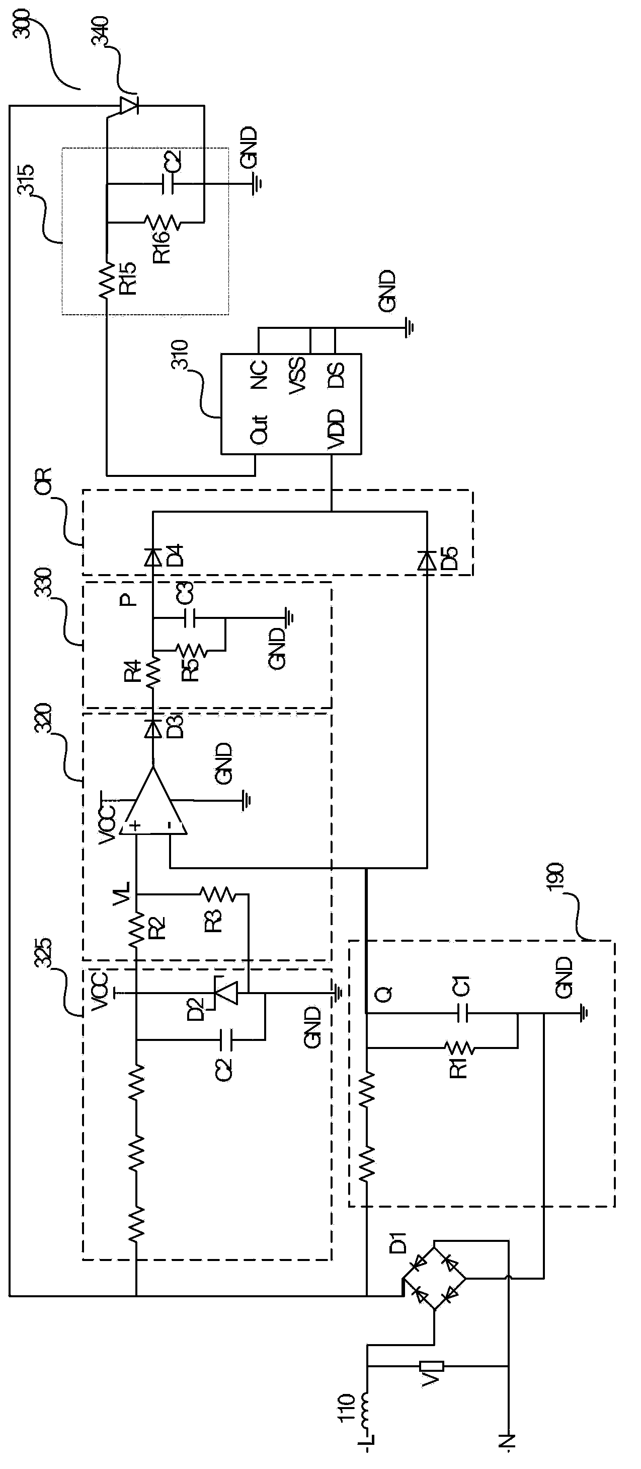 Undervoltage-overvoltage protection device and method