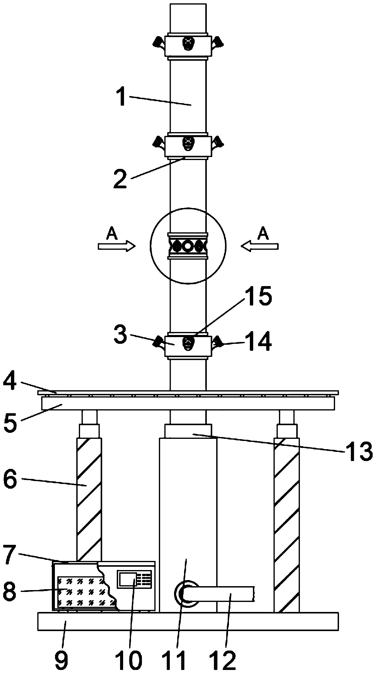 Combined structure of spray pipe and spray heads of sprinkling irrigation equipment