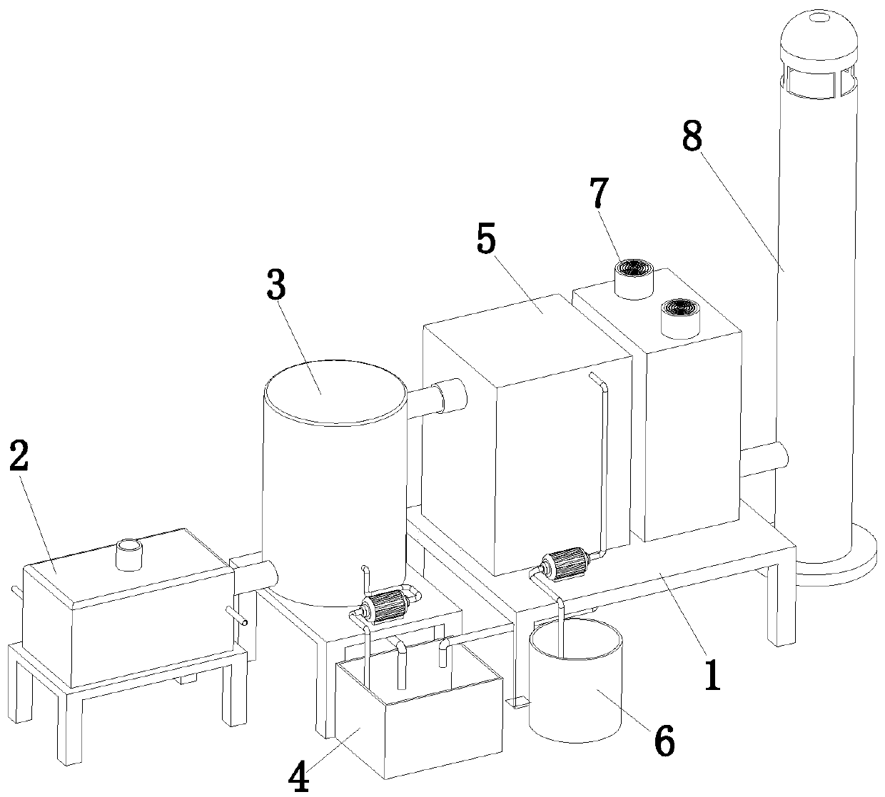 Asphalt mixing plant tail gas white smoke eliminating treatment apparatus