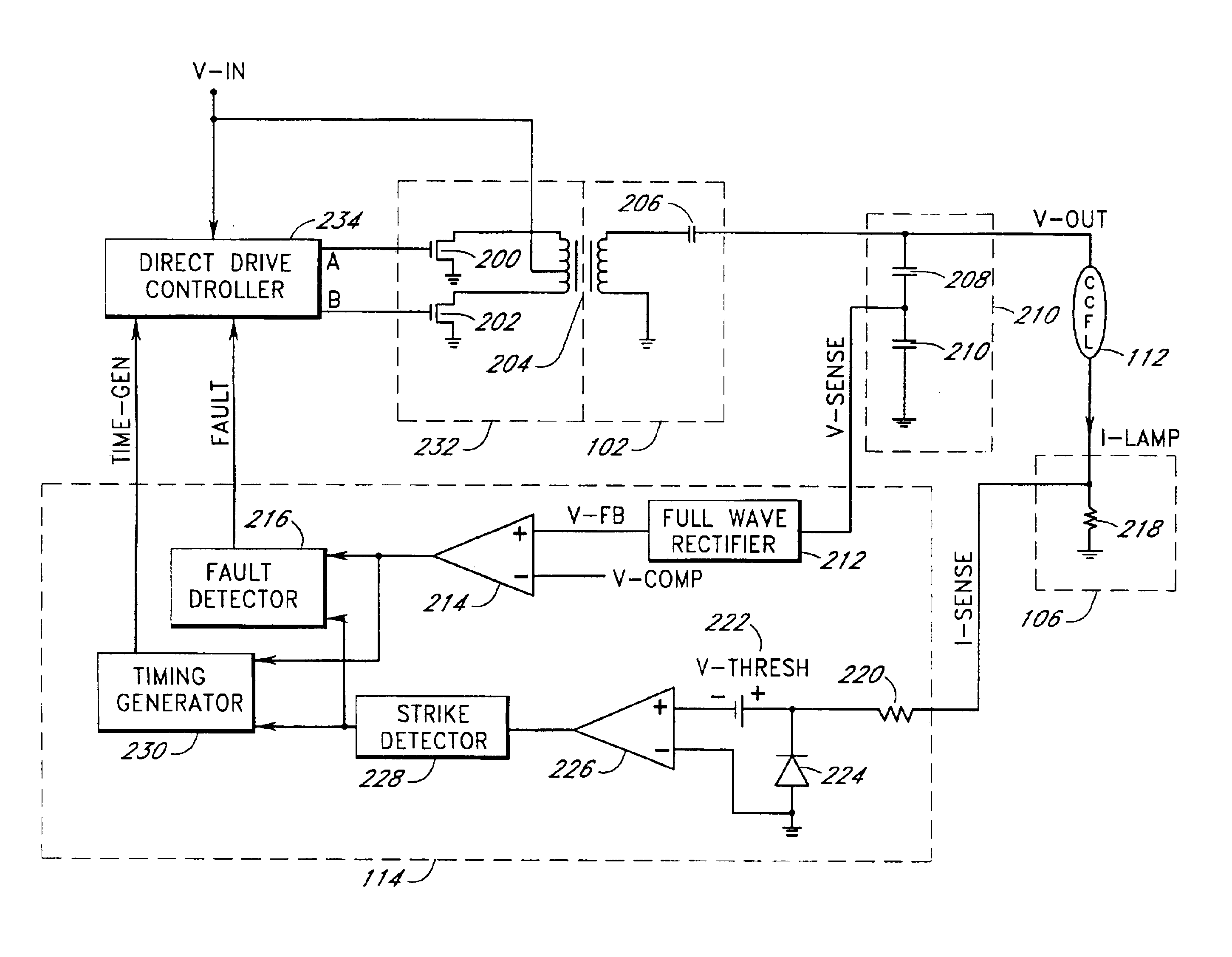 Apparatus and method for striking a fluorescent lamp