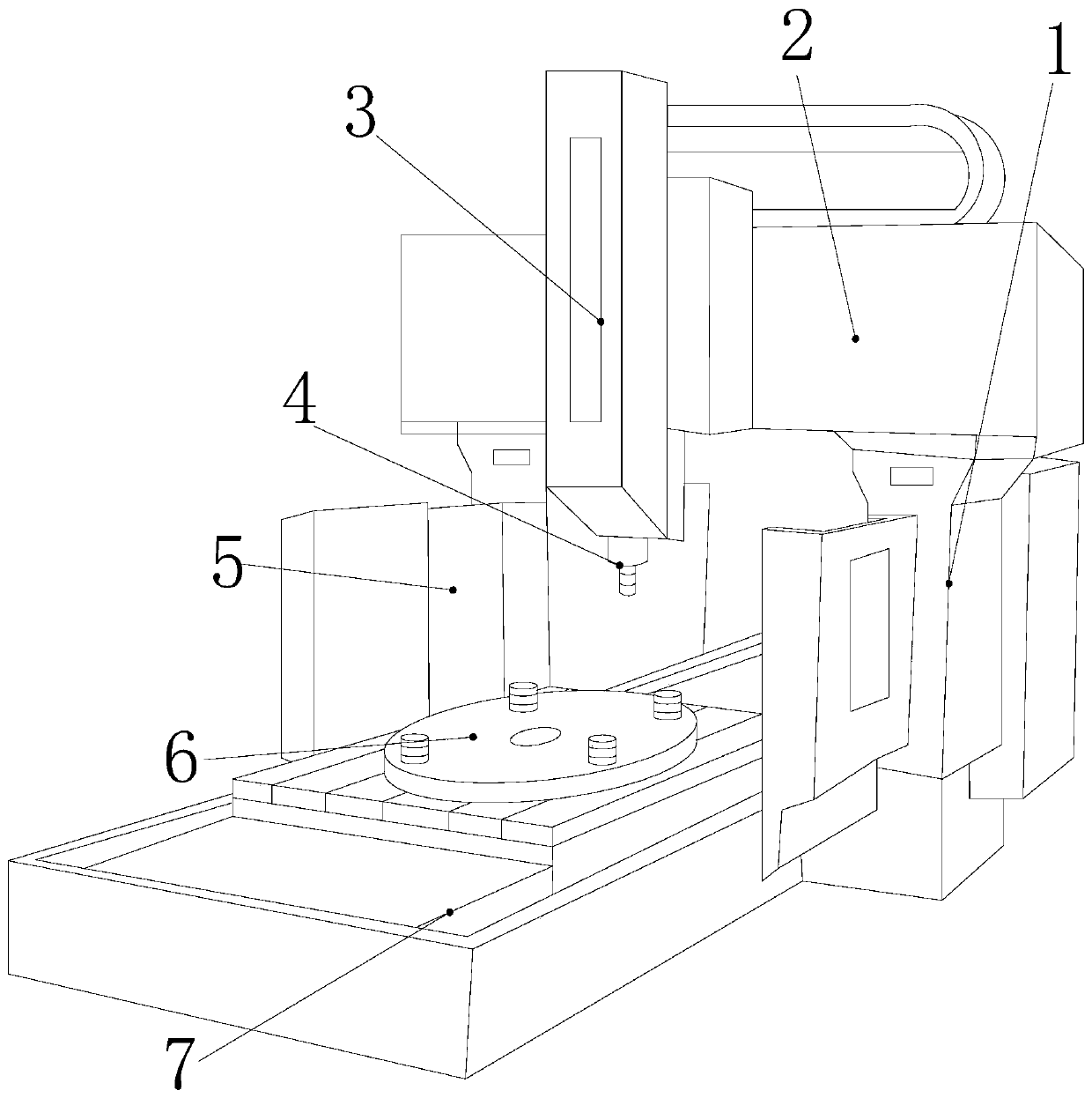 Planer type milling machine with hot knife line milling and scraping spiral scrap iron anti-splash device