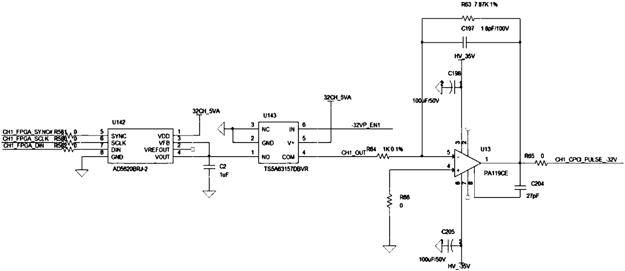 High-voltage fast-edge negative pulse generator