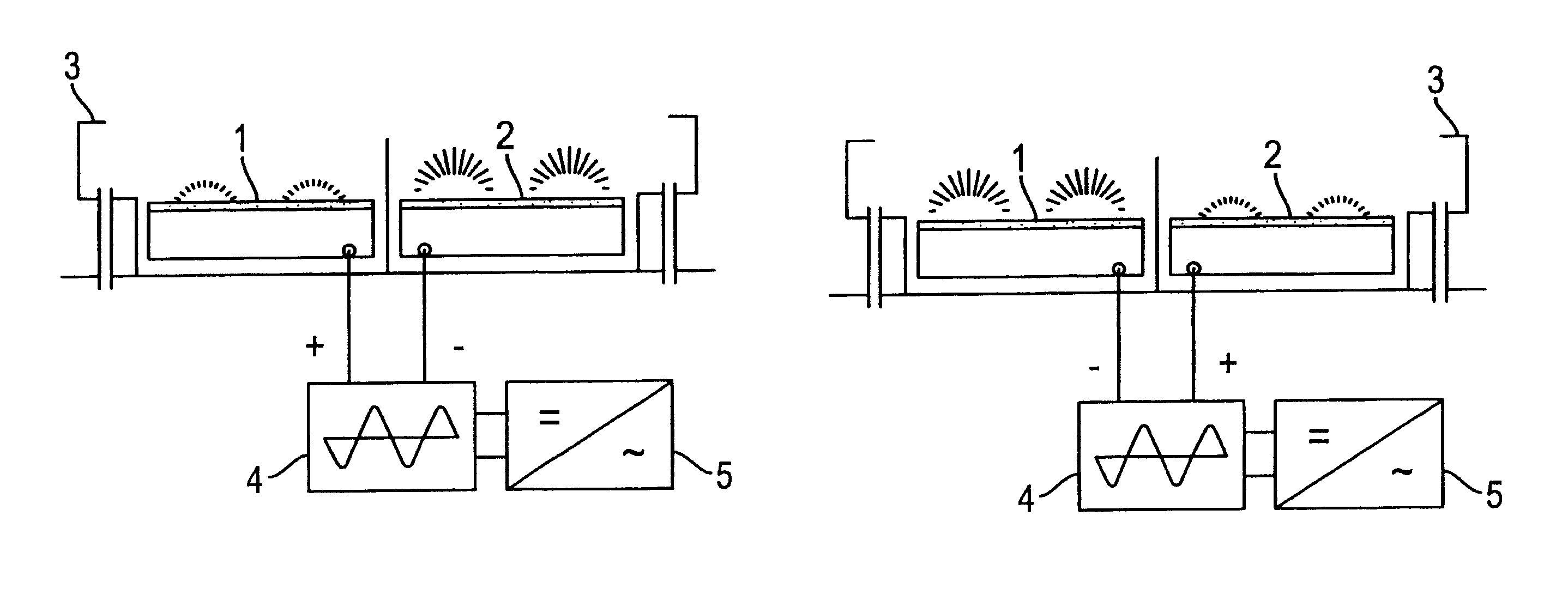 Method for monitoring alternating current discharge on a double electrode and apparatus