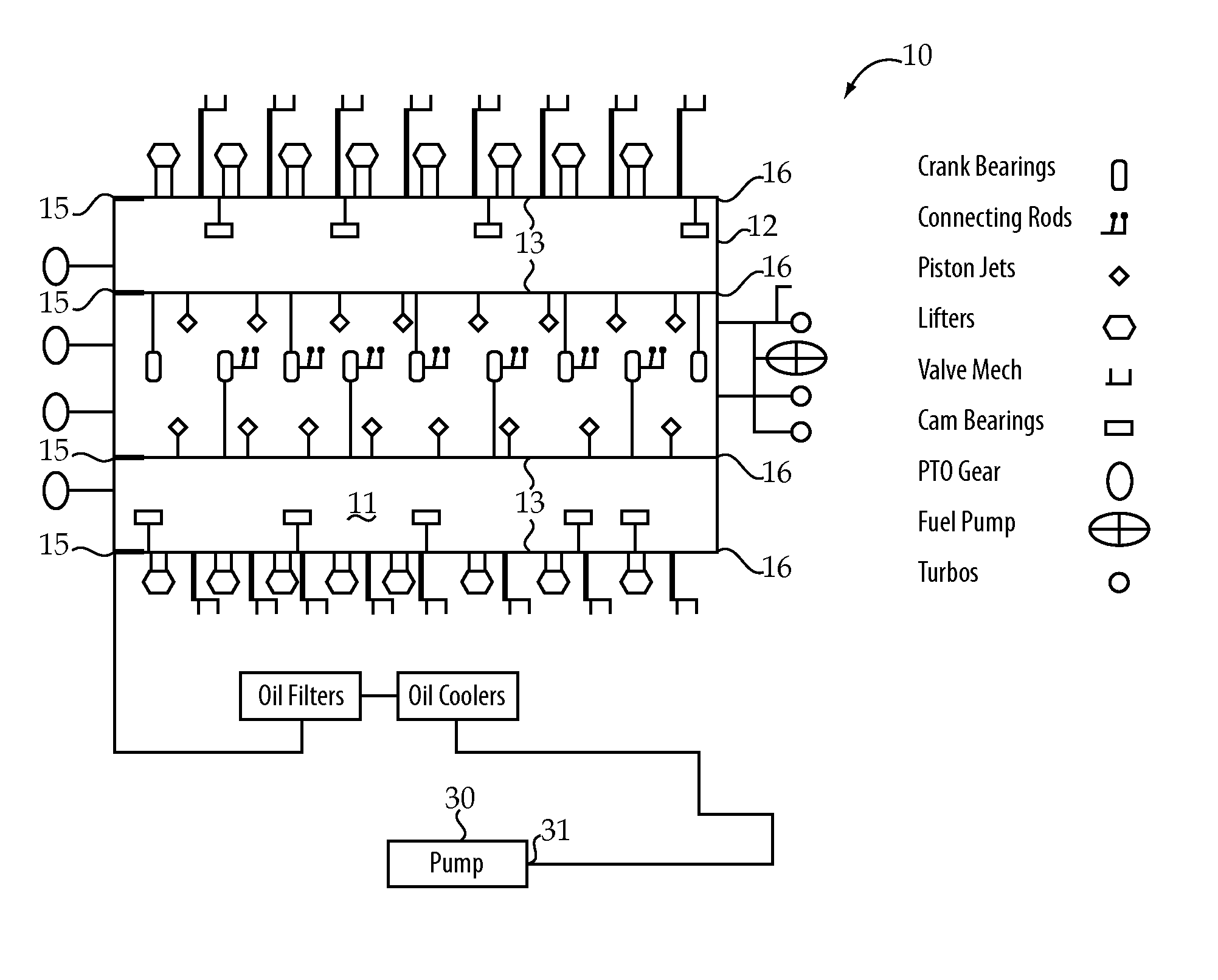 Cam Shaft/Cam Gear Assembly And Thrust Strategy For Engine Using Same