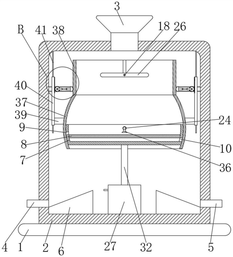 Vibrating type feed powder shaking device for livestock breeding and powder shaking method