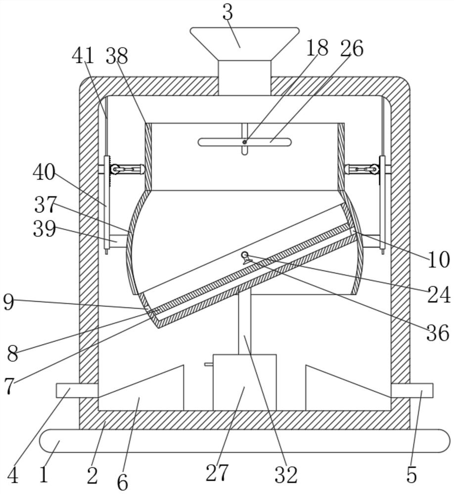 Vibrating type feed powder shaking device for livestock breeding and powder shaking method