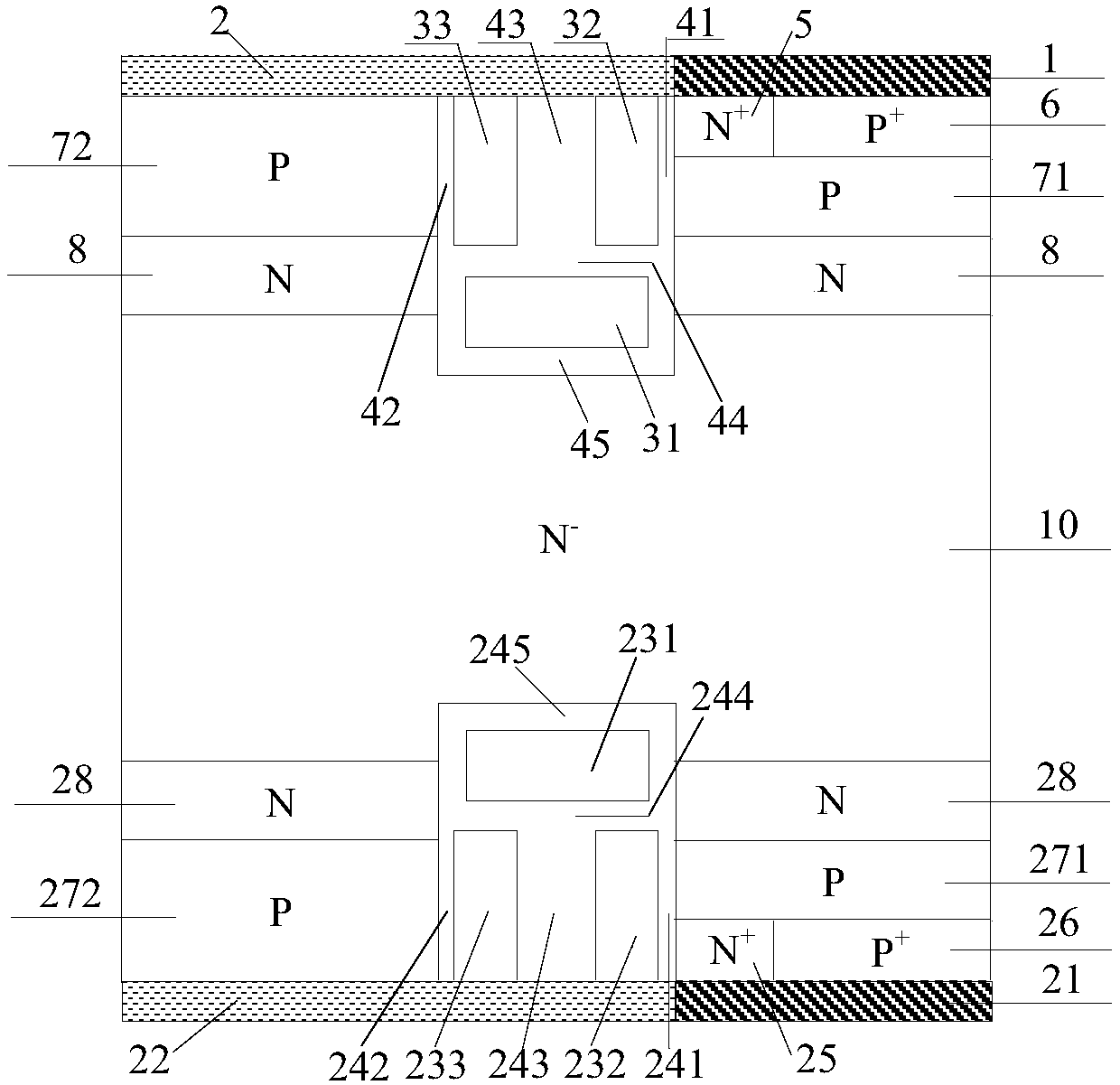 A kind of bidirectional igbt device and manufacturing method thereof