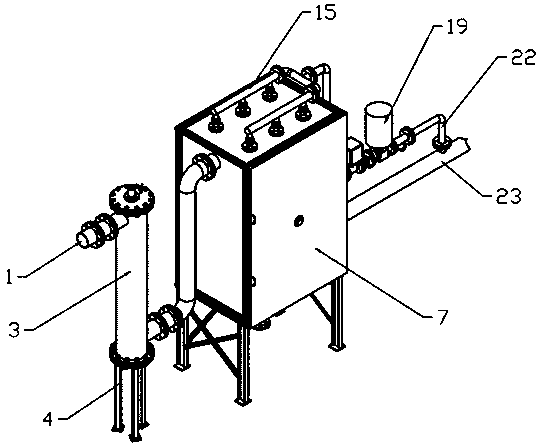 Low and high voltage combined electrochemical water treatment device and method