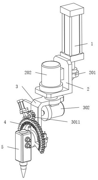 Cutting angle control system of flame cutting gun head