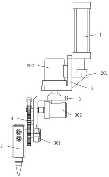 Cutting angle control system of flame cutting gun head