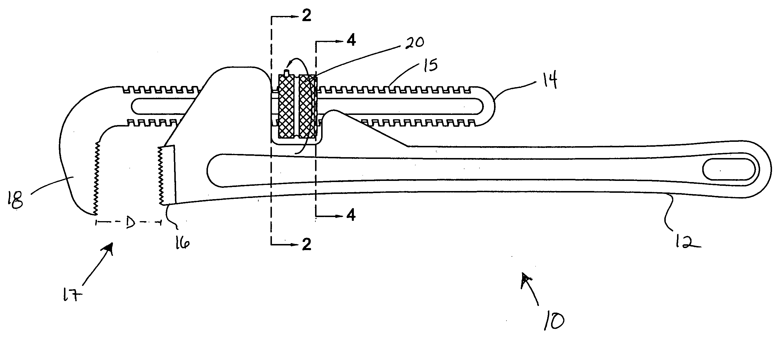 Pipe wrench retrofit