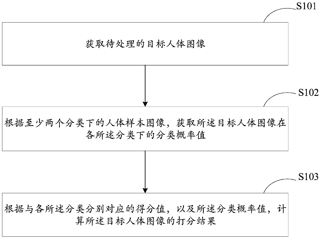 Human body image scoring method and device, electronic equipment and storage medium