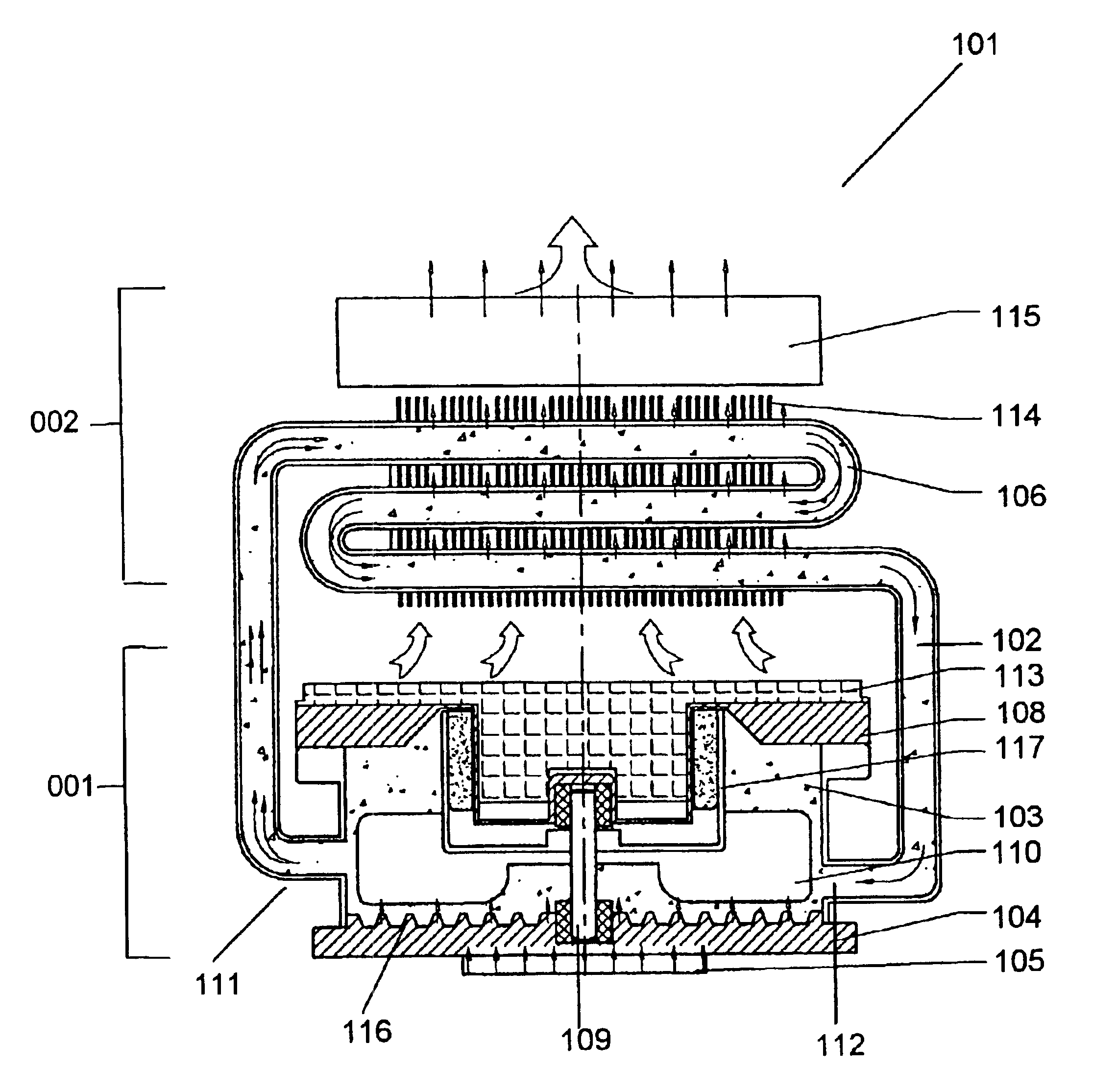 Integrated fluid cooling system for electronic components