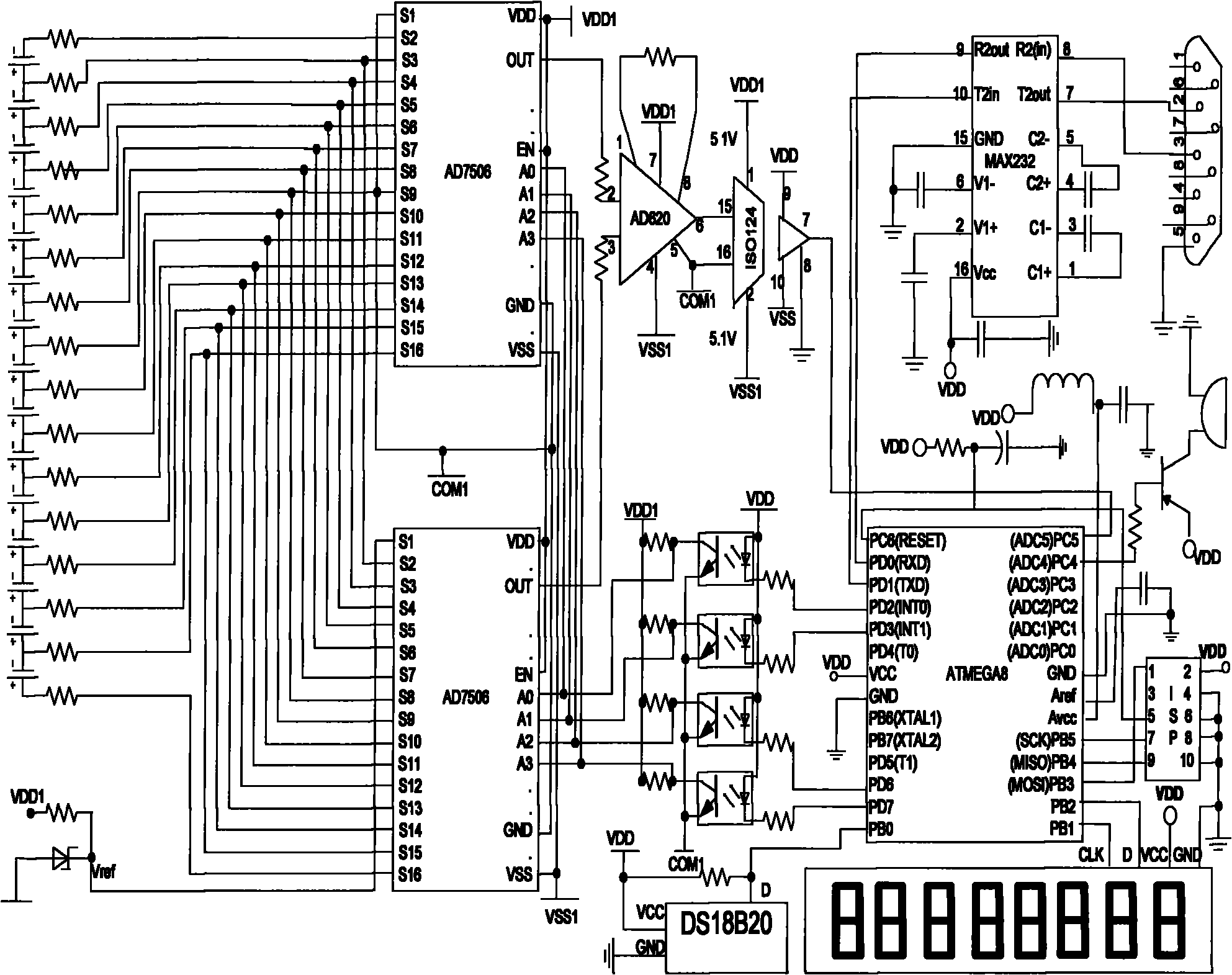 Voltage itinerant measurement circuit of low-power methanol fuel cell