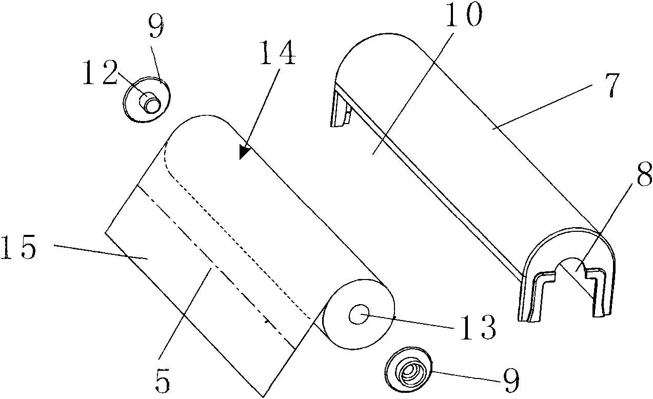 Paper storage device used for dedusting paper mop