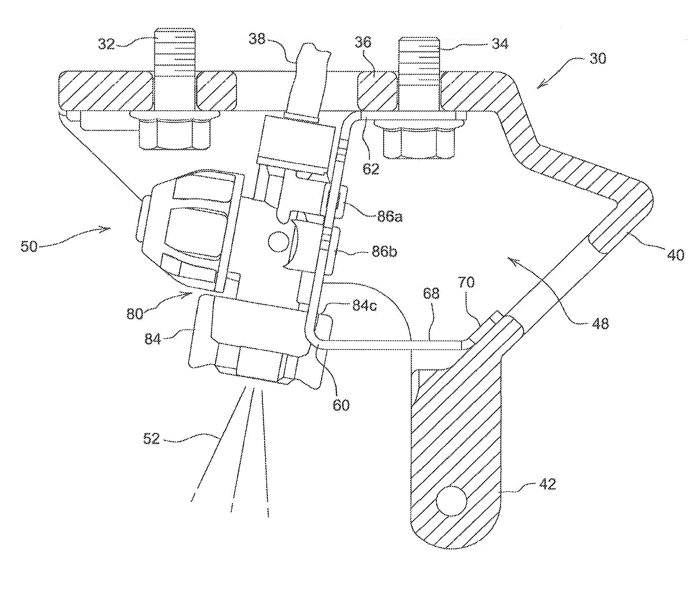 Spray nozzle mounting assembly