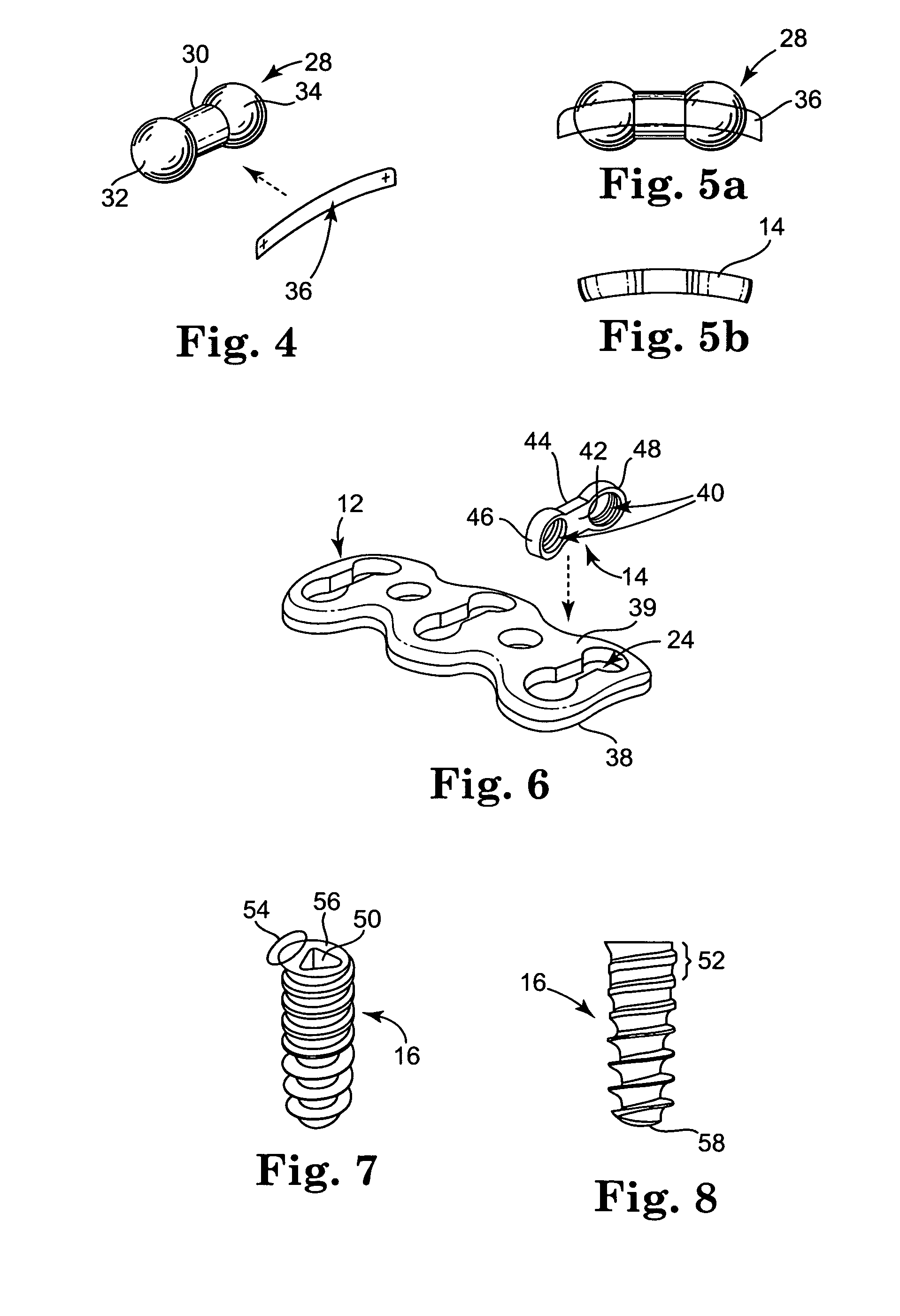 Cervical plate system having an insertable rotating element