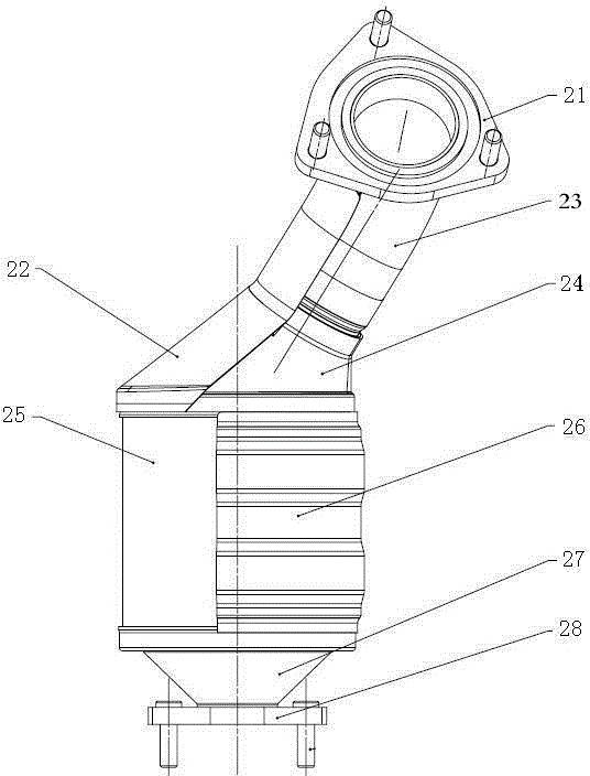 Motor vehicle tail gas emission device and motor vehicle engine tail gas catalyzer