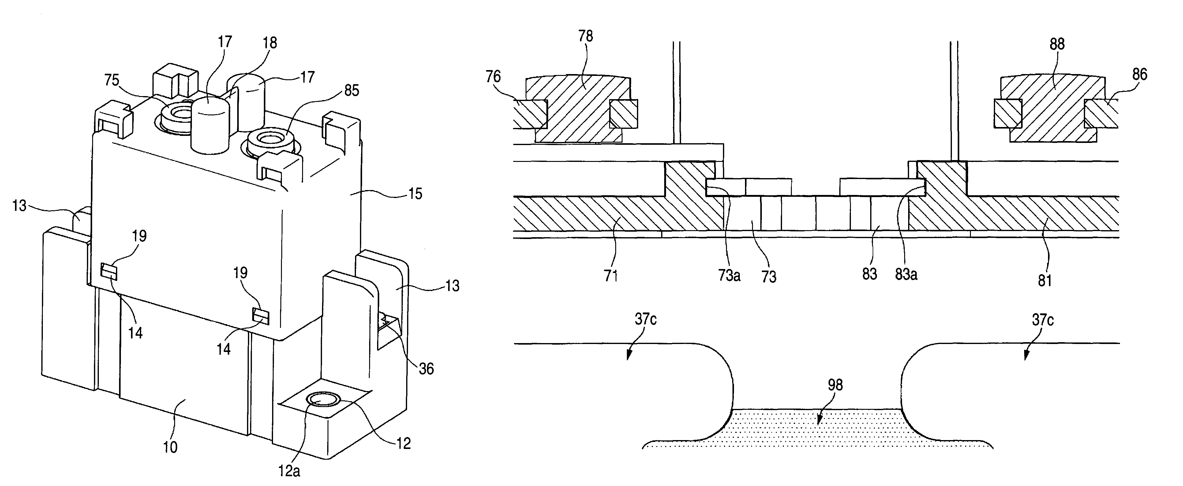 Supporting structure of fixed contact terminals