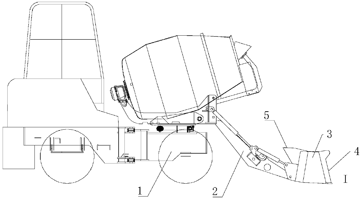 Loading mechanism of automatically-loading mixing truck, and loading and unloading method thereof