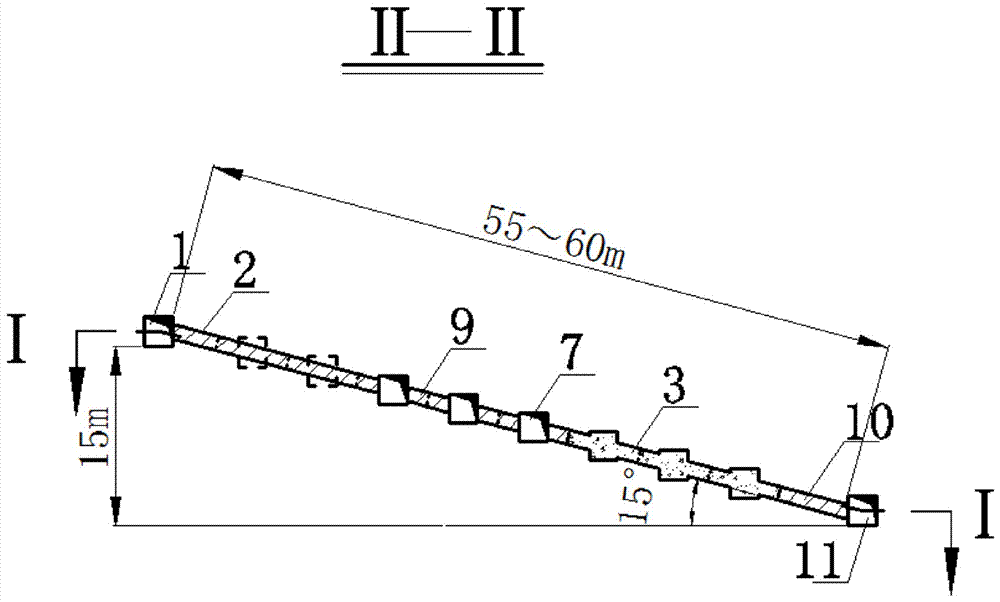 Oblique throwing blasting mining method for gently-inclined thin ore body