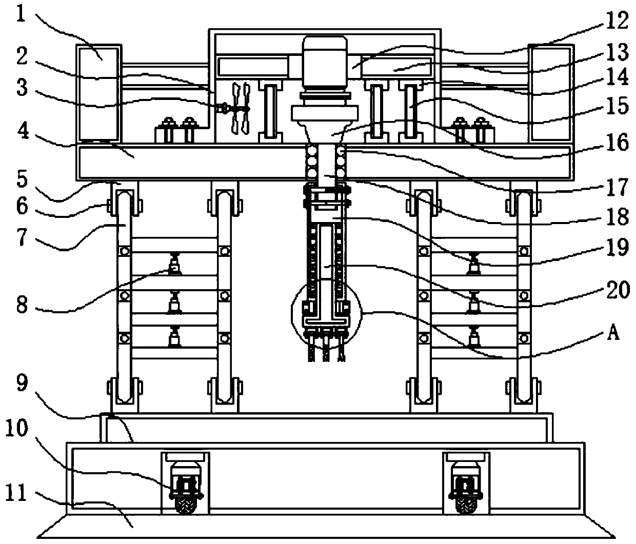 Tunnel construction shock absorption type water-rich sand layer detection perforating device