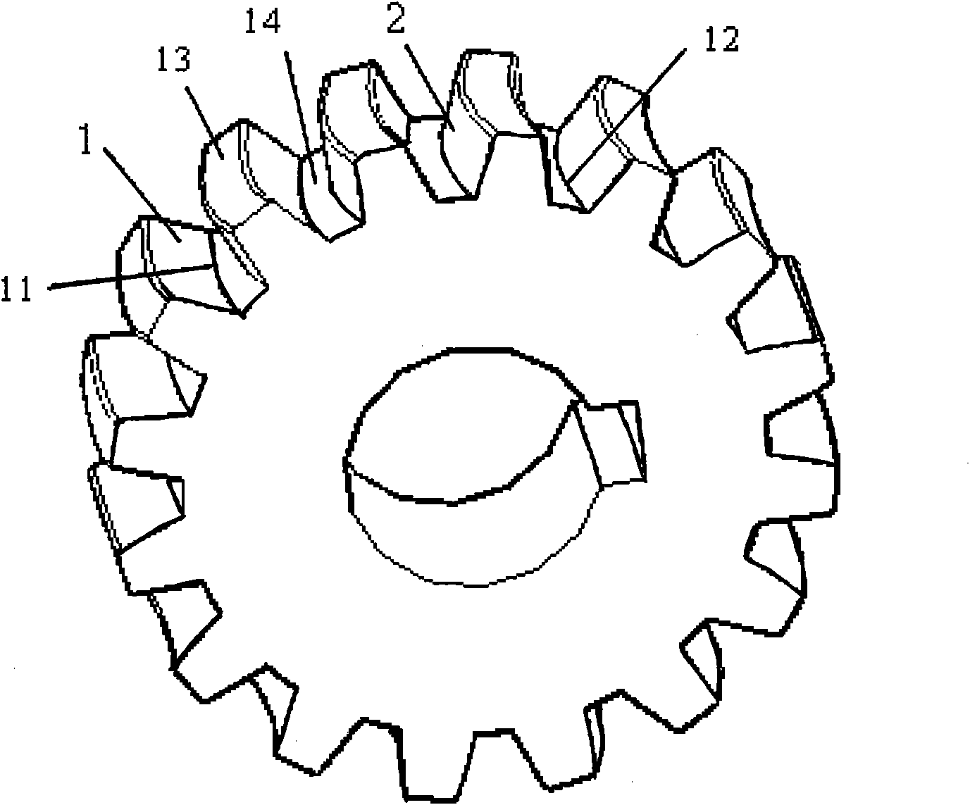 Rack with tooth trace shape of epicycloid