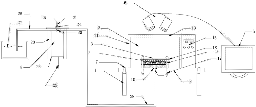 Device and method for testing mechanical parameters of bumping diffusion process of bridge asphalt pavement