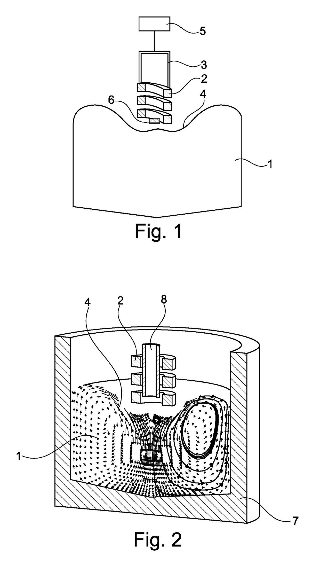 Manufacturing of a metal component or a metal matrix composite component involving contactless induction of high-frequency vibrations