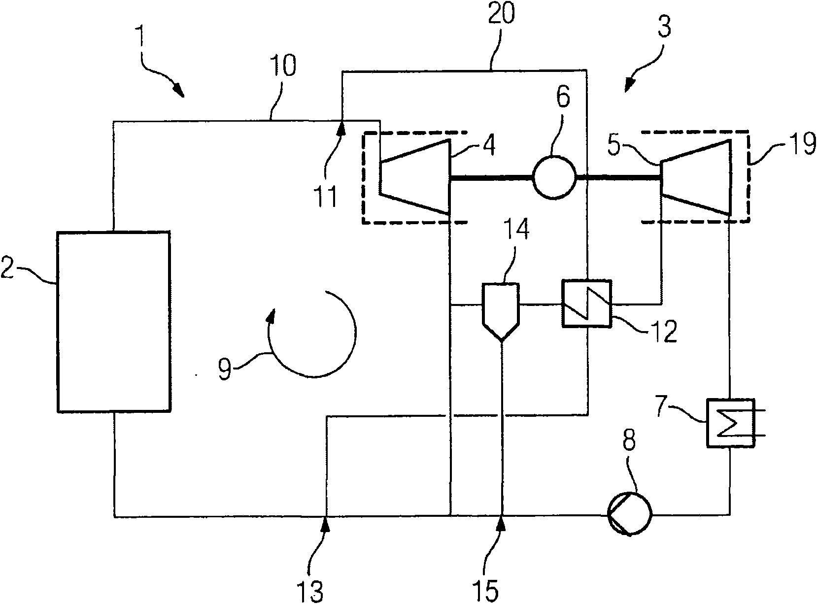 Method and device for intermediate superheating in solar direct evaporation in a solar-thermal power plant