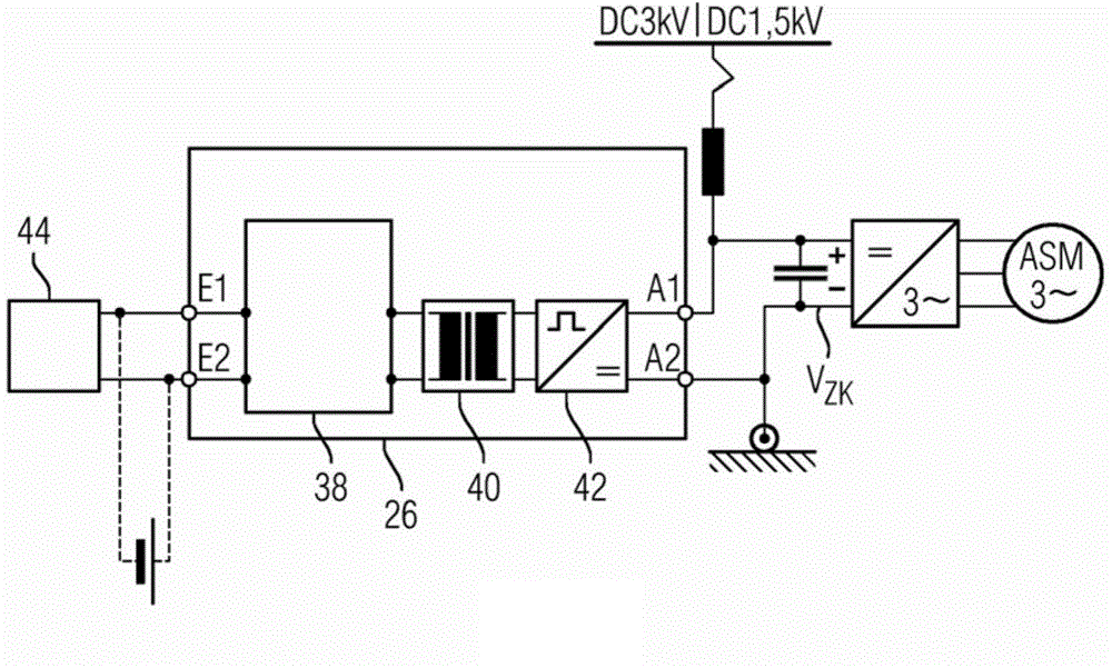 Device for an electrically driven rail vehicle